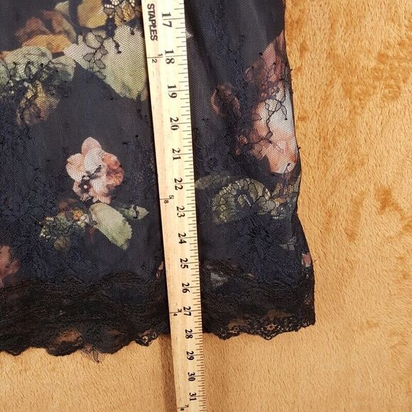 MARCHESA NOTTE Womens Sheath Dress Small Black Strapless Floral Lace Beaded Silk - Picture 12 of 13